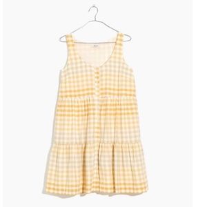 Madewell Button-front Tiered Mini Dress